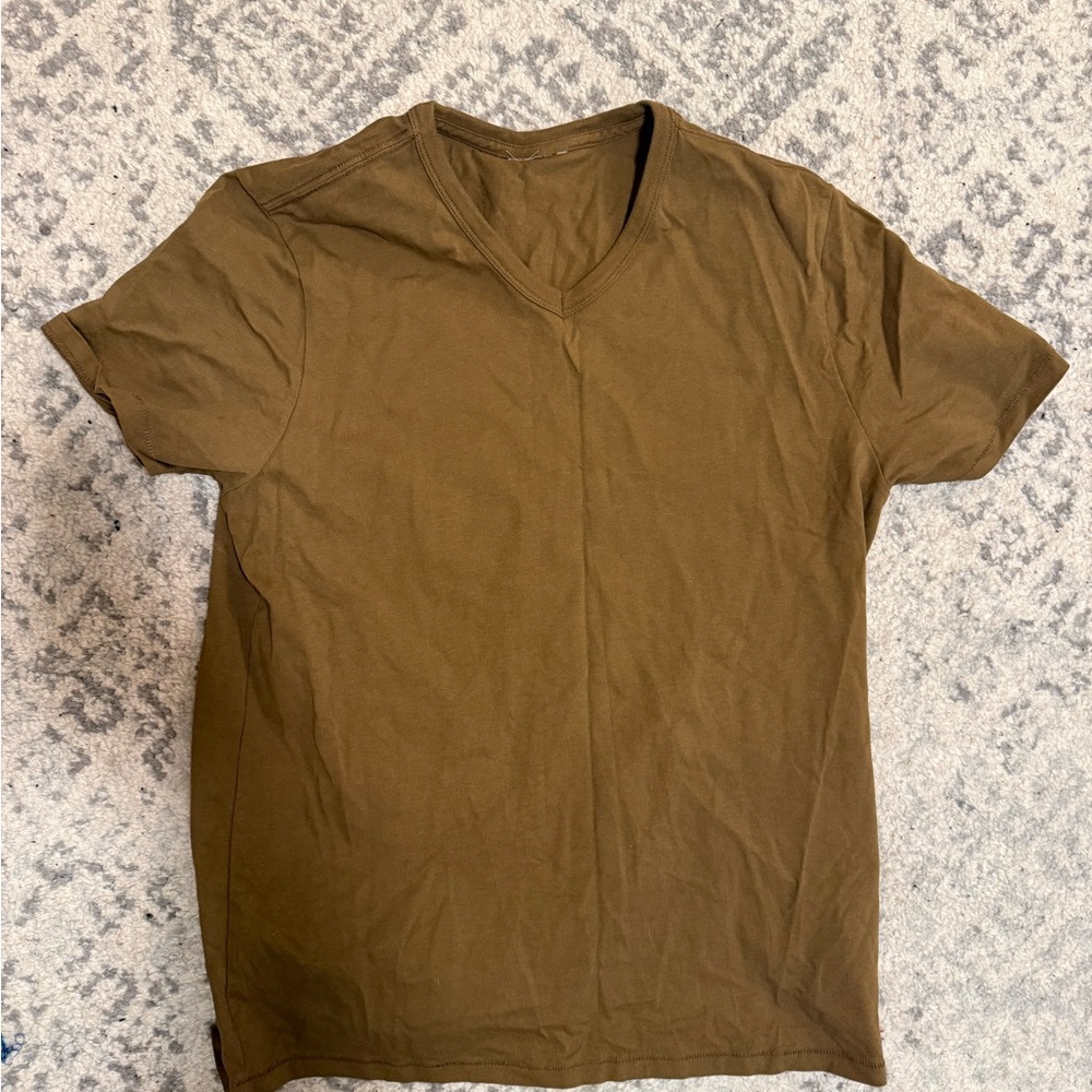 Men's Brown V-Neck T-Shirt